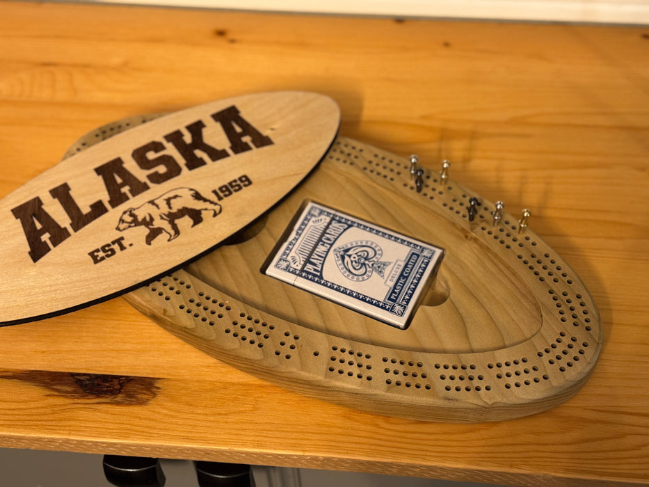 Alaskan Oval Shaped Cribbage Board