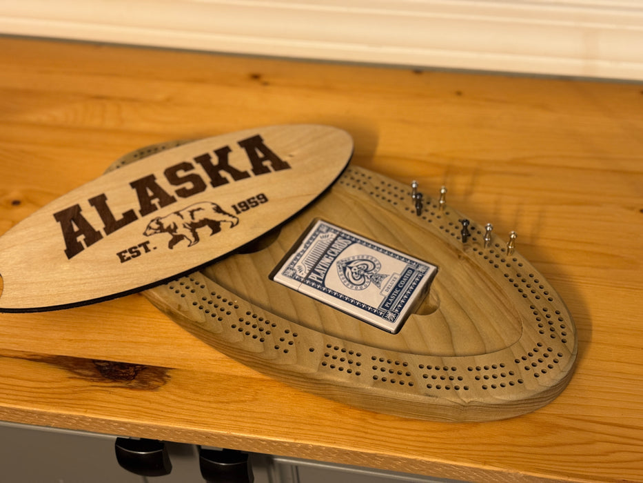 Alaskan Oval Shaped Cribbage Board