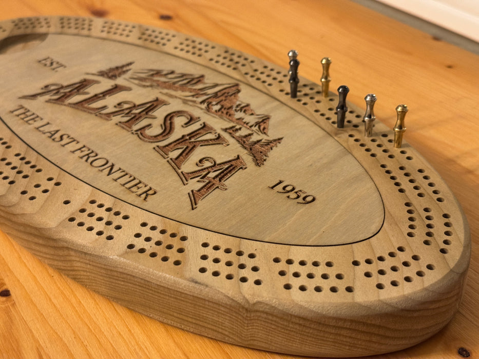 Alaskan Oval Shaped Cribbage Board