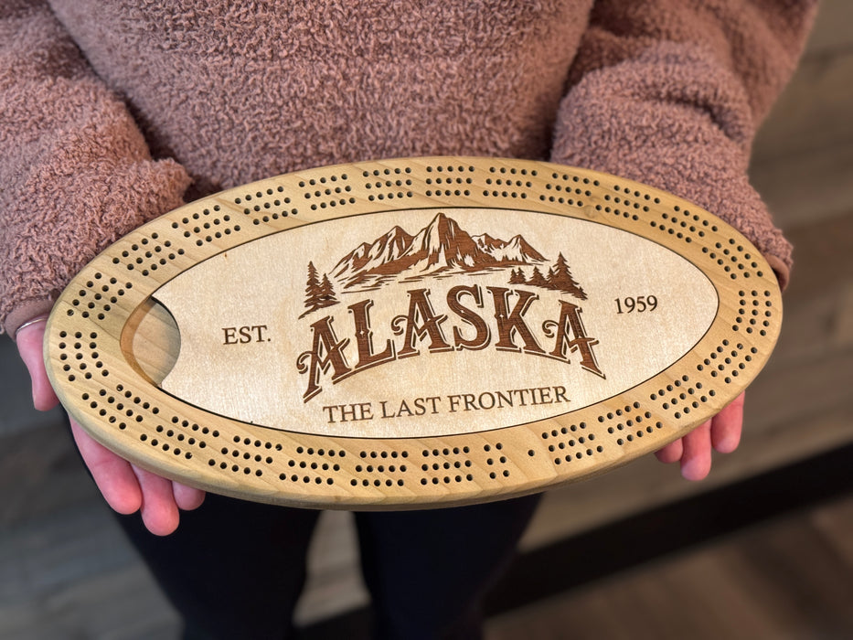 Alaskan Oval Shaped Cribbage Board