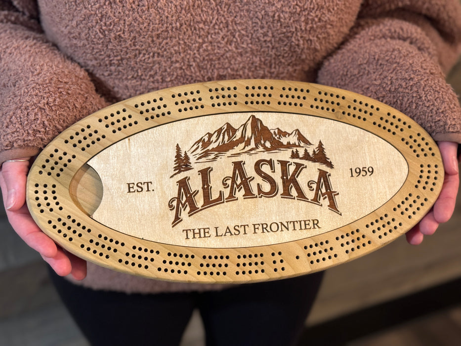 Alaskan Oval Shaped Cribbage Board