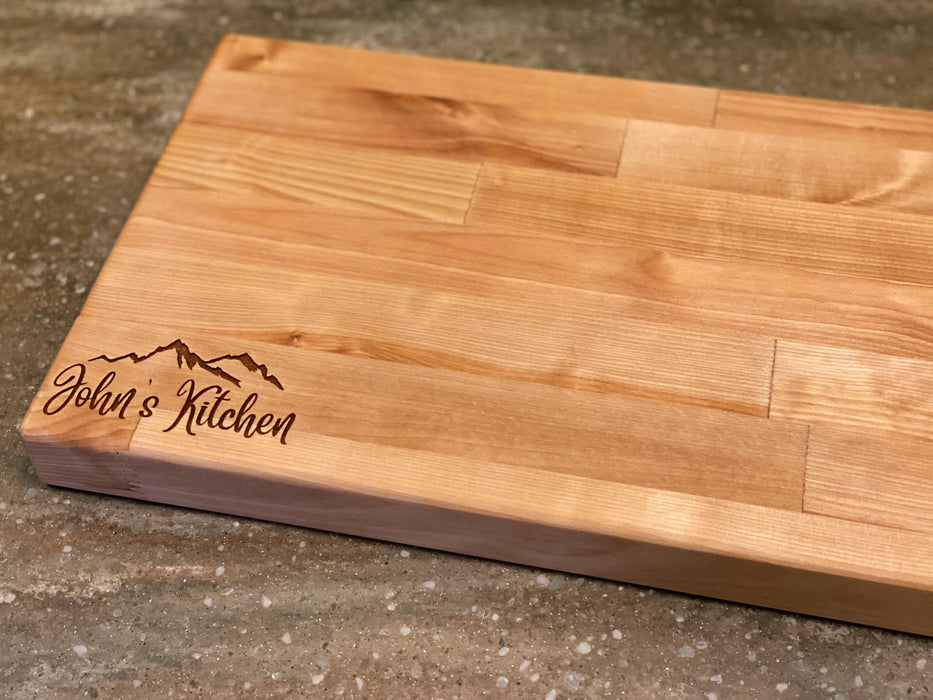 Mountain Engraved Birch Butcher Block Cutting Board