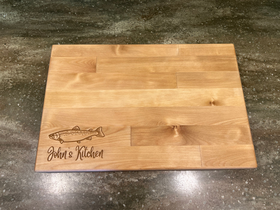 Birch Butcher Block Fish Engraved Cutting Board