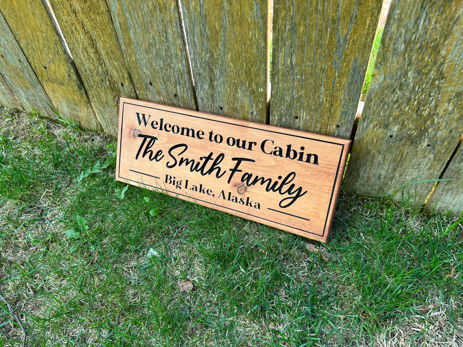 Rustic Modern Welcome Family Sign — Chugach Wood Co.