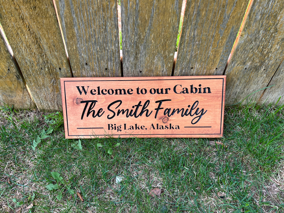 Rustic Modern Welcome Family Sign — Chugach Wood Co.
