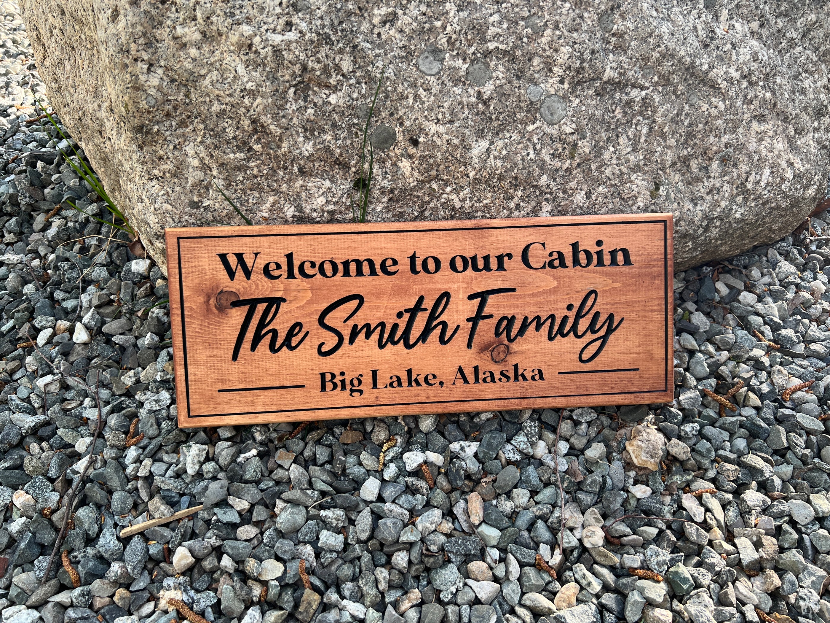 Rustic Modern Welcome Family Sign — Chugach Wood Co.